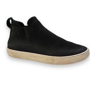 Rothys The Chelsea Boot Sneakers Womens 9.5 High Top Knit Pull On Shoes Black